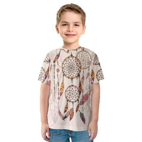 Coloured-dreamcatcher-background Kids  Sport Mesh Tee by Salman4z