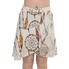 Coloured-dreamcatcher-background Chiffon Wrap Front Skirt by Salman4z