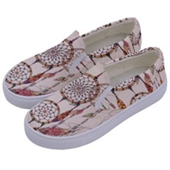 Coloured-dreamcatcher-background Kids  Canvas Slip Ons by Salman4z