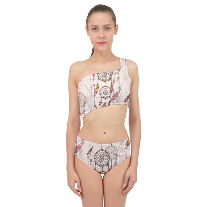 Coloured-dreamcatcher-background Spliced Up Two Piece Swimsuit