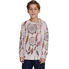 Coloured-dreamcatcher-background Kids  Long Sleeve Jersey by Salman4z