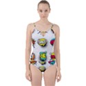 Set-colorful-comic-speech-bubbles Cut Out Top Tankini Set View1