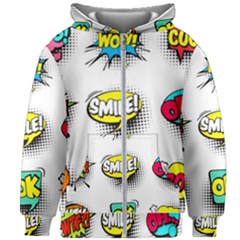 Set-colorful-comic-speech-bubbles Kids  Zipper Hoodie Without Drawstring by Salman4z