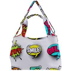 Set-colorful-comic-speech-bubbles Double Compartment Shoulder Bag by Salman4z