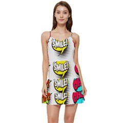 Set-colorful-comic-speech-bubbles Short Frill Dress by Salman4z