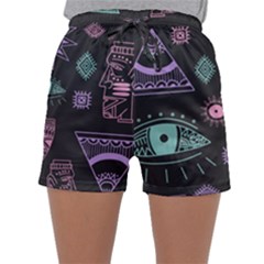 Vintage-seamless-pattern-with-tribal-art-african-style-drawing Sleepwear Shorts by Salman4z