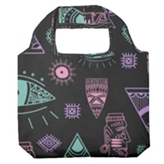 Vintage-seamless-pattern-with-tribal-art-african-style-drawing Premium Foldable Grocery Recycle Bag by Salman4z