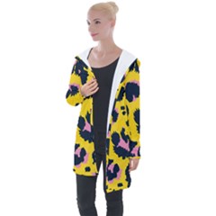 Leopard-print-seamless-pattern Longline Hooded Cardigan by Salman4z