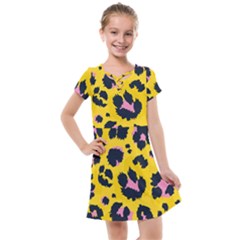 Leopard-print-seamless-pattern Kids  Cross Web Dress by Salman4z