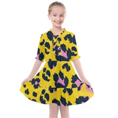 Leopard-print-seamless-pattern Kids  All Frills Chiffon Dress by Salman4z