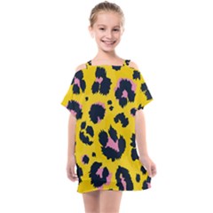 Leopard-print-seamless-pattern Kids  One Piece Chiffon Dress by Salman4z