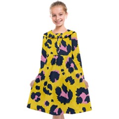 Leopard-print-seamless-pattern Kids  Midi Sailor Dress by Salman4z