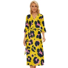 Leopard-print-seamless-pattern Midsummer Wrap Dress by Salman4z