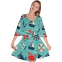 Seamless-pattern-nautical-icons-cartoon-style Velour Kimono Dress View1