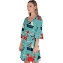 Seamless-pattern-nautical-icons-cartoon-style Velour Kimono Dress View2