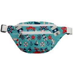 Seamless-pattern-nautical-icons-cartoon-style Fanny Pack by Salman4z