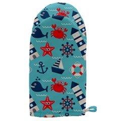 Seamless-pattern-nautical-icons-cartoon-style Microwave Oven Glove by Salman4z