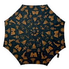 Dark-seamless-pattern-symbols-landmarks-signs-egypt Hook Handle Umbrellas (large) by Salman4z