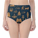 Dark-seamless-pattern-symbols-landmarks-signs-egypt Classic High-Waist Bikini Bottoms View1