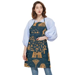 Dark-seamless-pattern-symbols-landmarks-signs-egypt Pocket Apron by Salman4z