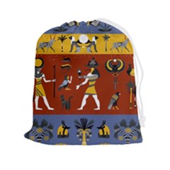 Ancient-egyptian-religion-seamless-pattern Drawstring Pouch (2xl) by Salman4z