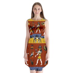 Ancient-egyptian-religion-seamless-pattern Sleeveless Chiffon Dress   by Salman4z