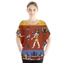 Ancient-egyptian-religion-seamless-pattern Batwing Chiffon Blouse View1