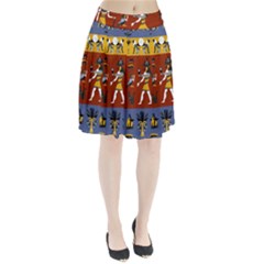 Ancient-egyptian-religion-seamless-pattern Pleated Skirt by Salman4z