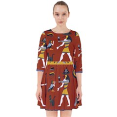 Ancient-egyptian-religion-seamless-pattern Smock Dress by Salman4z