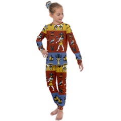 Ancient-egyptian-religion-seamless-pattern Kids  Long Sleeve Set  by Salman4z