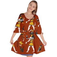 Ancient-egyptian-religion-seamless-pattern Velour Kimono Dress by Salman4z