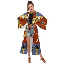 Ancient-egyptian-religion-seamless-pattern Maxi Kimono by Salman4z