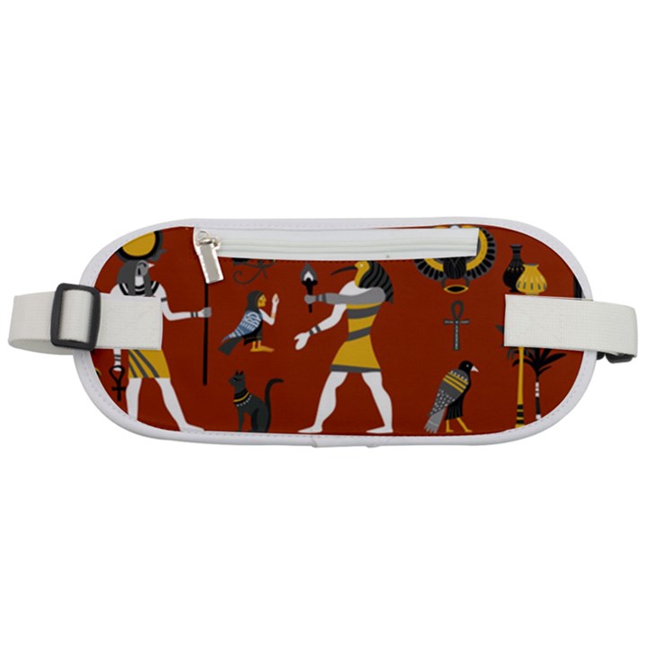 Ancient-egyptian-religion-seamless-pattern Rounded Waist Pouch