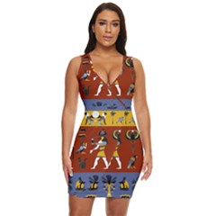 Ancient-egyptian-religion-seamless-pattern Draped Bodycon Dress by Salman4z