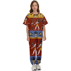 Ancient-egyptian-religion-seamless-pattern Kids  Tee And Pants Sports Set by Salman4z