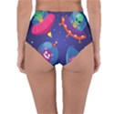 Cartoon-funny-aliens-with-ufo-duck-starry-sky-set Reversible High-Waist Bikini Bottoms View2