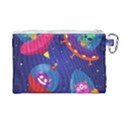 Cartoon-funny-aliens-with-ufo-duck-starry-sky-set Canvas Cosmetic Bag (Large) View2