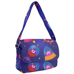 Cartoon-funny-aliens-with-ufo-duck-starry-sky-set Courier Bag by Salman4z