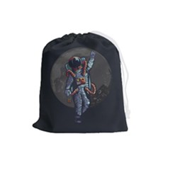 Illustration-drunk-astronaut Drawstring Pouch (large) by Salman4z