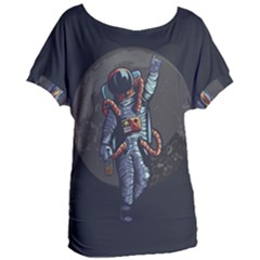 Illustration-drunk-astronaut Women s Oversized Tee by Salman4z