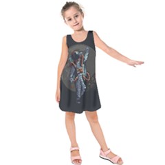 Illustration-drunk-astronaut Kids  Sleeveless Dress by Salman4z