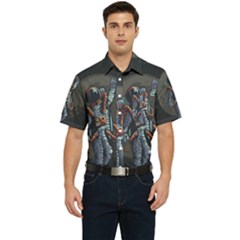 Illustration-drunk-astronaut Men s Short Sleeve Pocket Shirt  by Salman4z