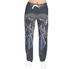 Illustration-drunk-astronaut Women Velvet Drawstring Pants by Salman4z