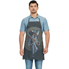 Illustration-drunk-astronaut Kitchen Apron by Salman4z