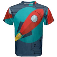 Rocket-with-science-related-icons-image Men s Cotton Tee by Salman4z