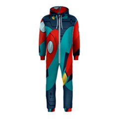 Rocket-with-science-related-icons-image Hooded Jumpsuit (kids) by Salman4z