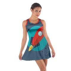 Rocket-with-science-related-icons-image Cotton Racerback Dress by Salman4z