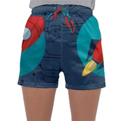 Rocket-with-science-related-icons-image Sleepwear Shorts by Salman4z