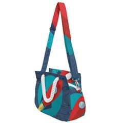 Rocket-with-science-related-icons-image Rope Handles Shoulder Strap Bag by Salman4z