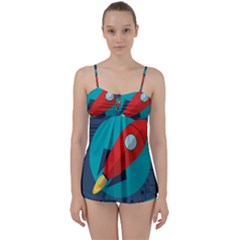 Rocket-with-science-related-icons-image Babydoll Tankini Set by Salman4z